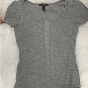 Grey Ribbed Bodysuit